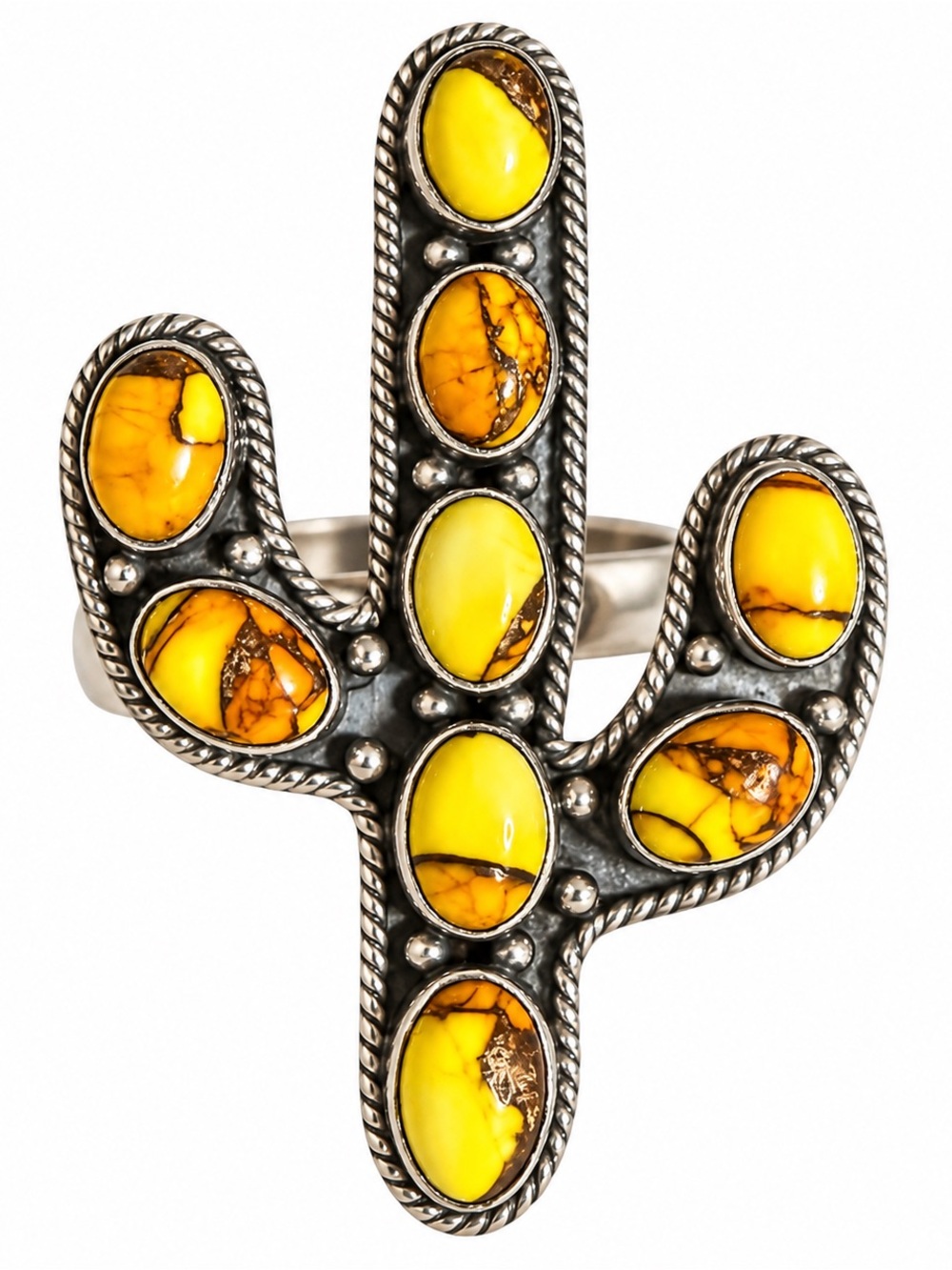 Gorgeous Honey Dahlia Saguaro Cactus Ring